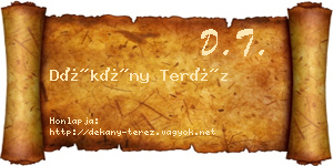 Dékány Teréz névjegykártya