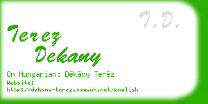terez dekany business card